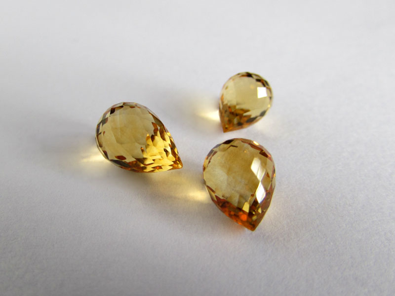Citrine Drops Drilled
