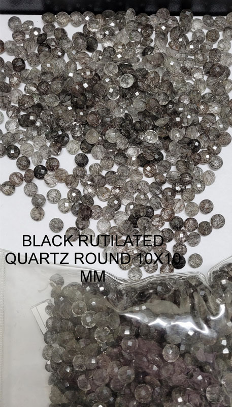 Black Rutile Quartz Round
